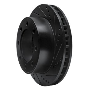 Ford F-250 Super Duty Brake Rotor (1) - Front Right - R1 Concepts - Drilled & Slotted - Black - `99-`05